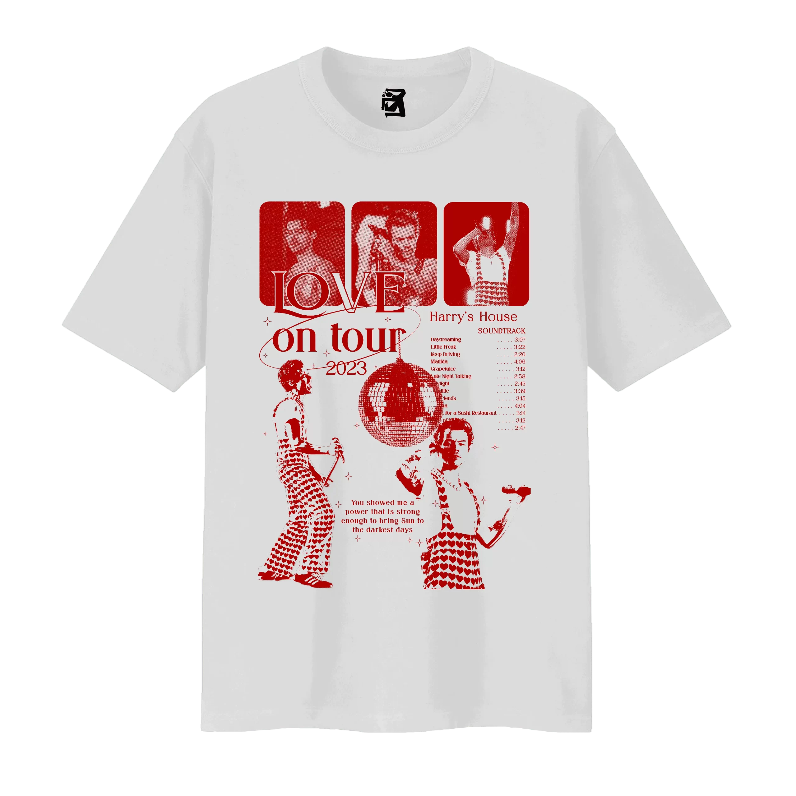 Remera Love On Tour - blanco y rojo
