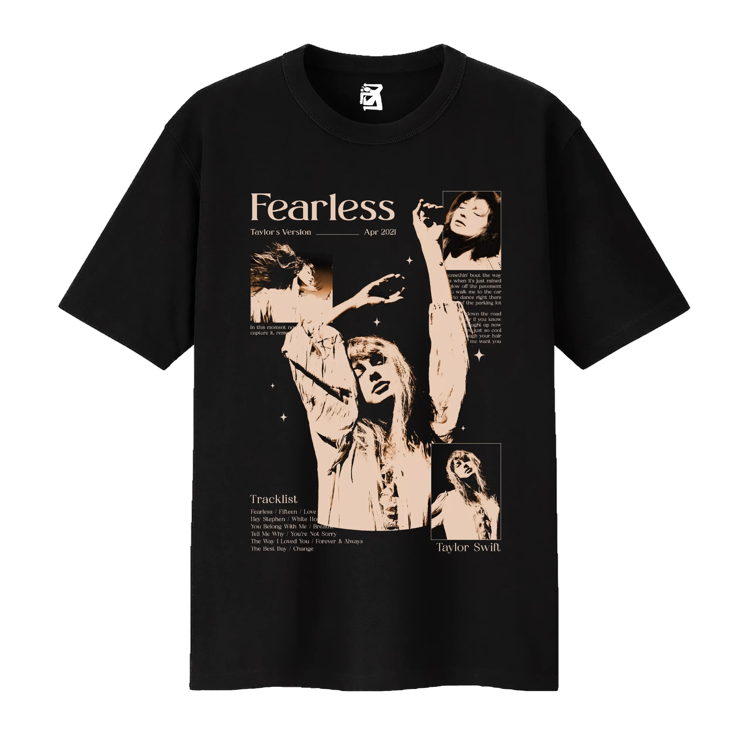 Remera Fearless - negro