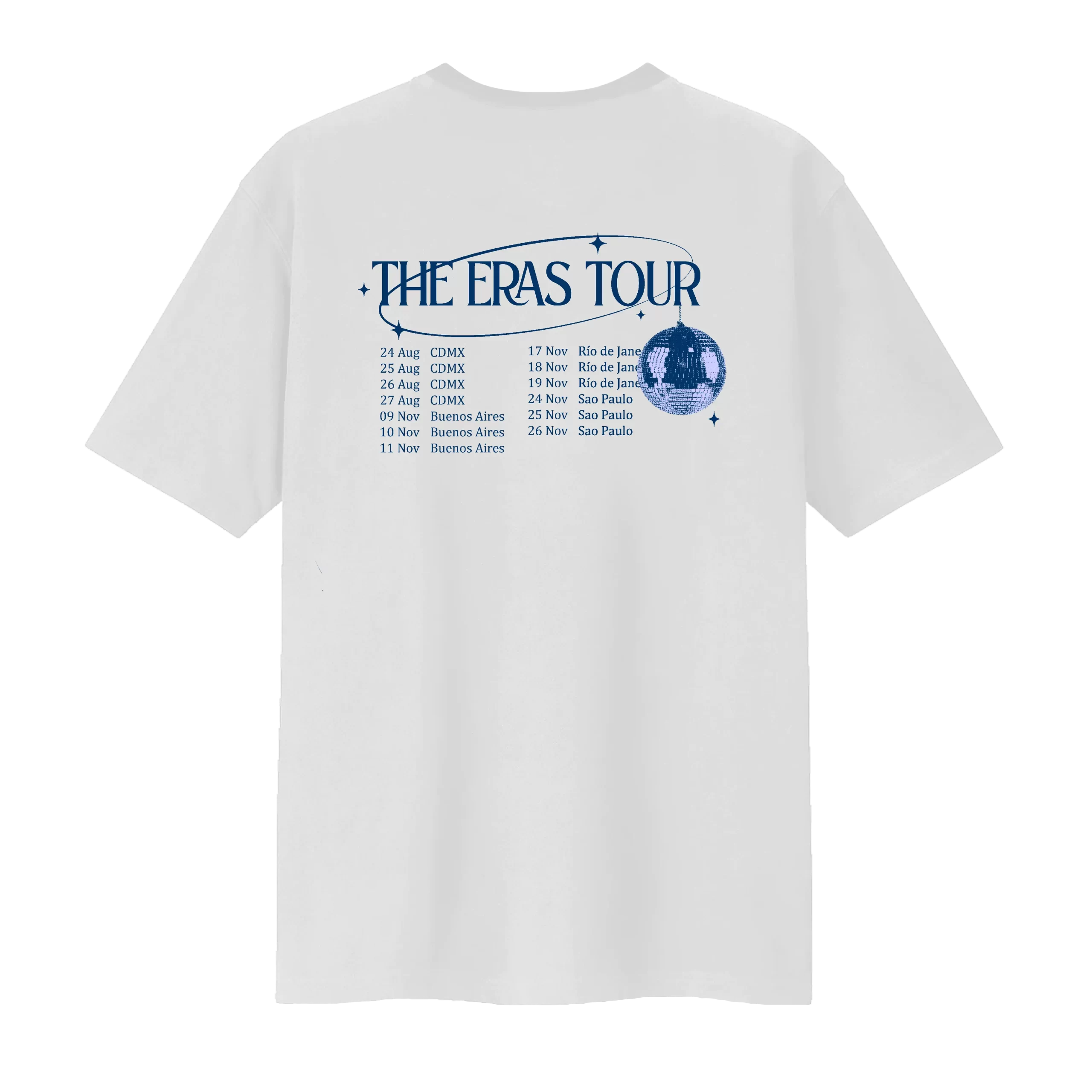 Remera The Eras Tour con fechas de Latinoamérica - blanca - Imagen 2