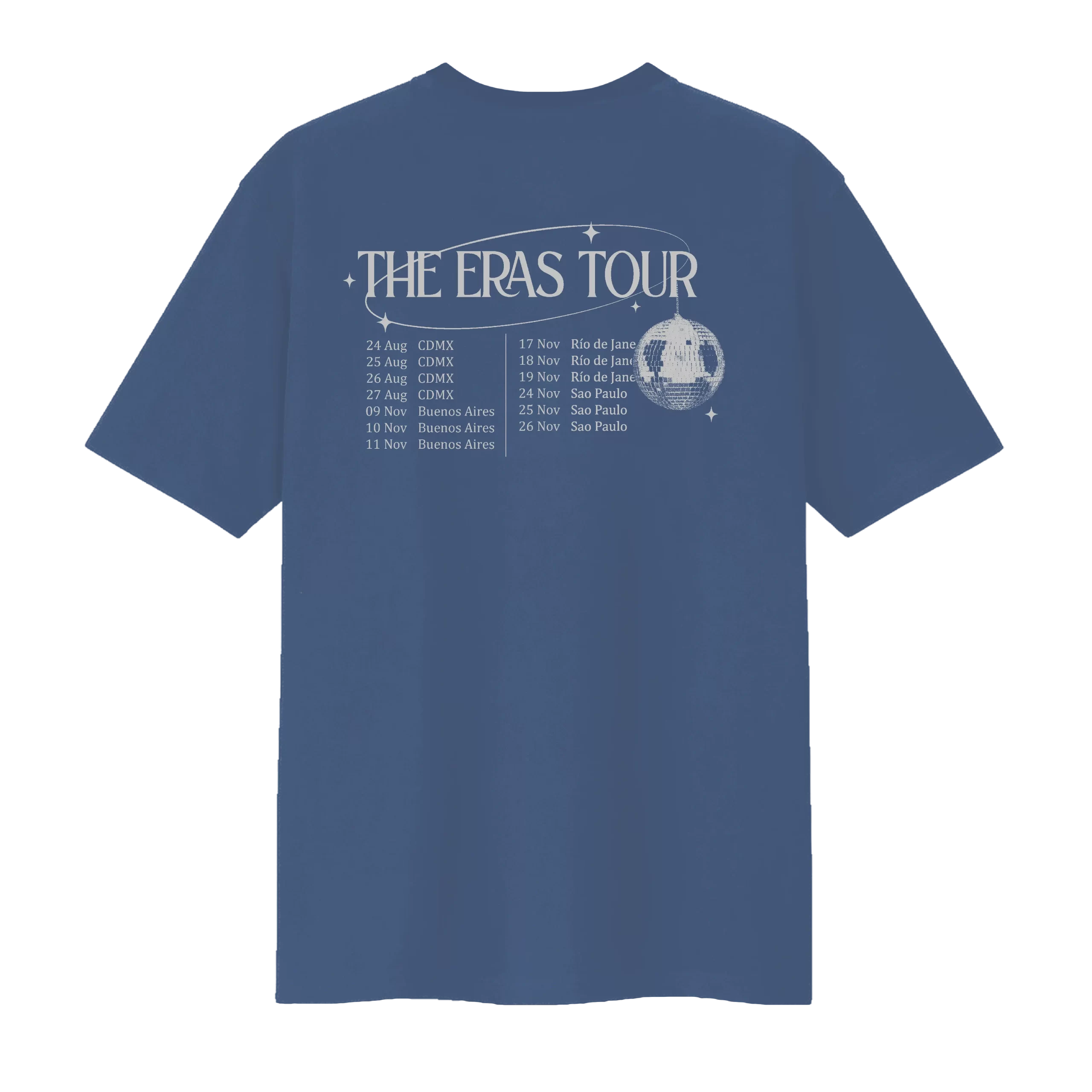 Remera The Eras Tour con fechas de Latinoamérica - azúl delfín - Imagen 2