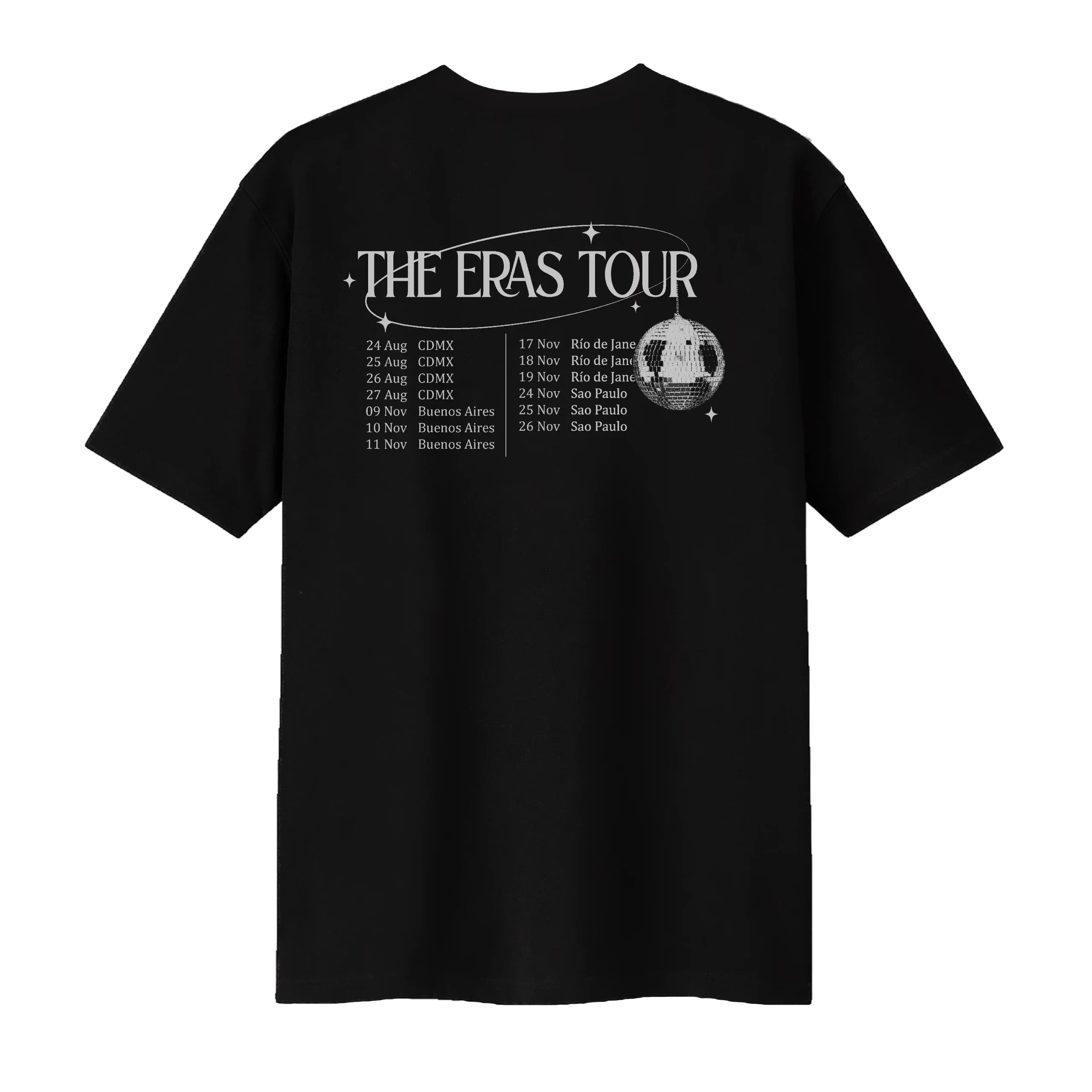 Remera The Eras Tour con fechas de Latinoamérica - negro - Imagen 2