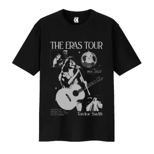 Remera The Eras Tour con fechas de Latinoamérica - negro
