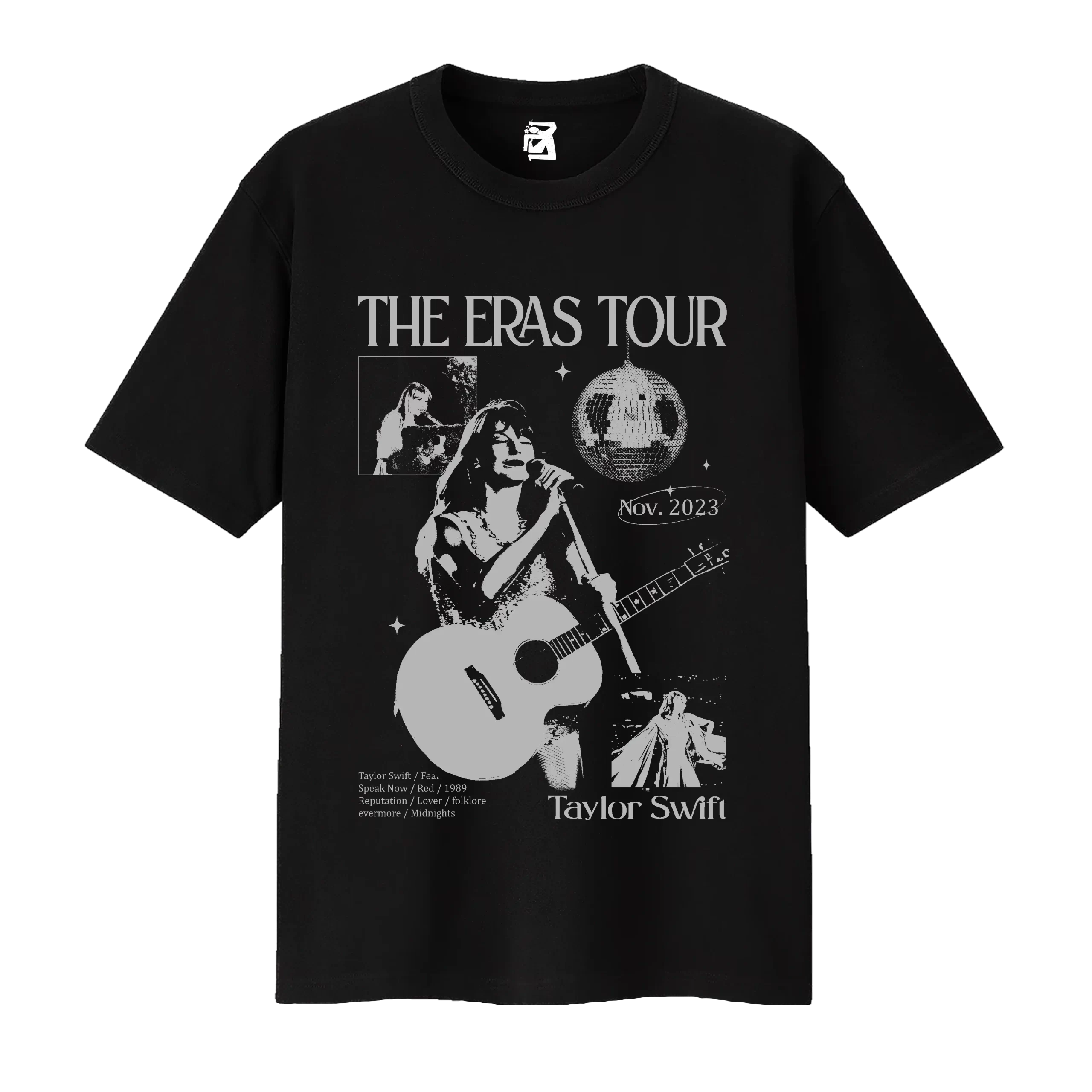 Remera The Eras Tour con fechas de Latinoamérica - negro