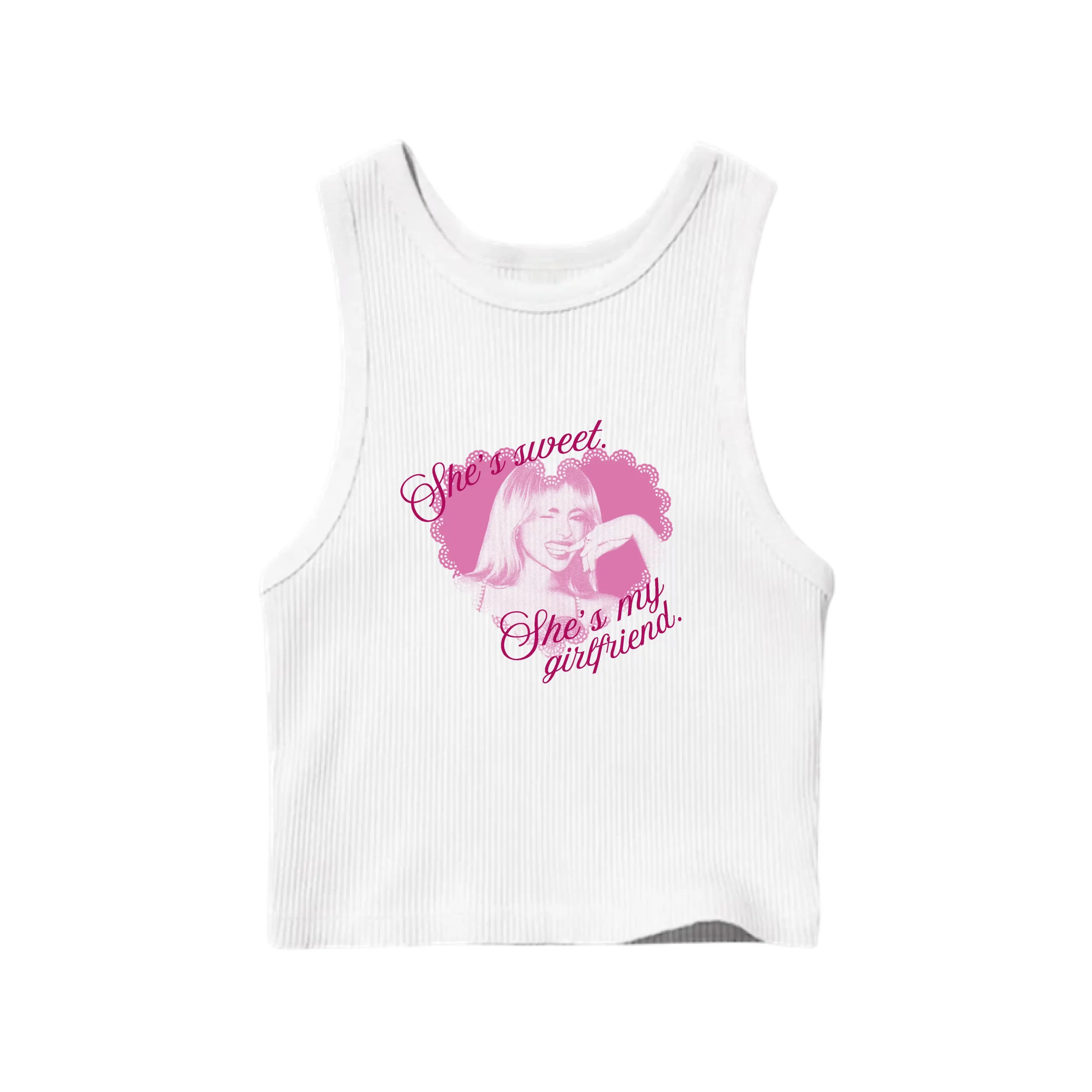 Baby tee / Tank top Sabrina Carpenter #2 - blanco - Imagen 2