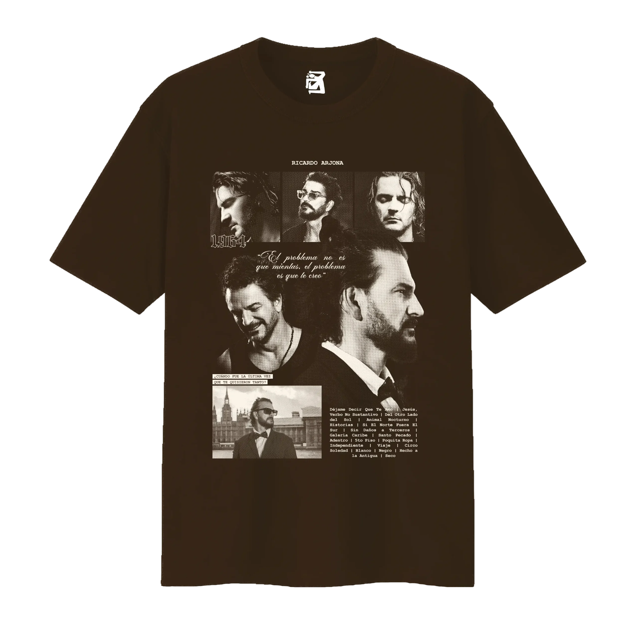 Remera Ricardo Arjona - Negro y marrón