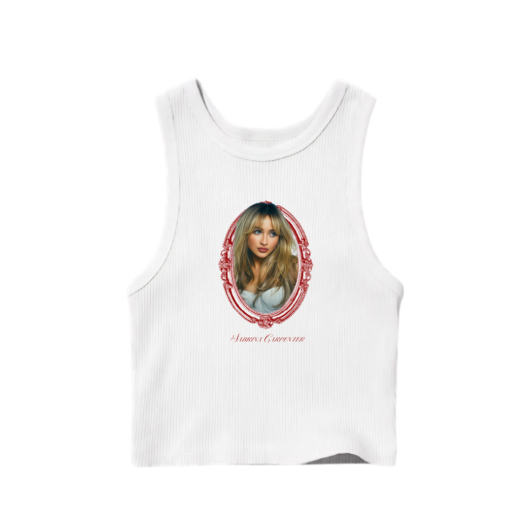 Baby tee / Tank top Sabrina Carpenter #3 - blanco - Imagen 2