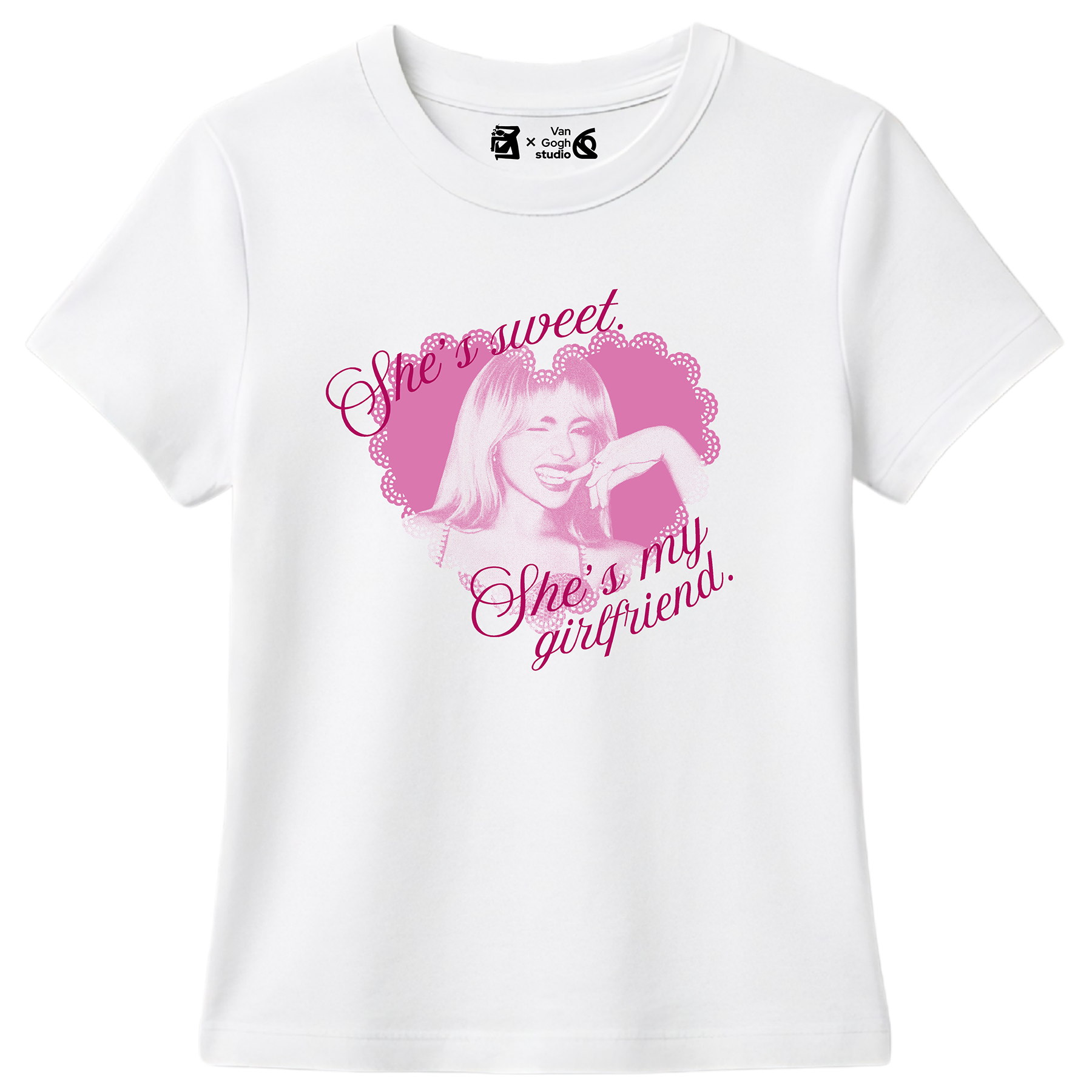 Baby tee / Tank top Sabrina Carpenter #2 - blanco