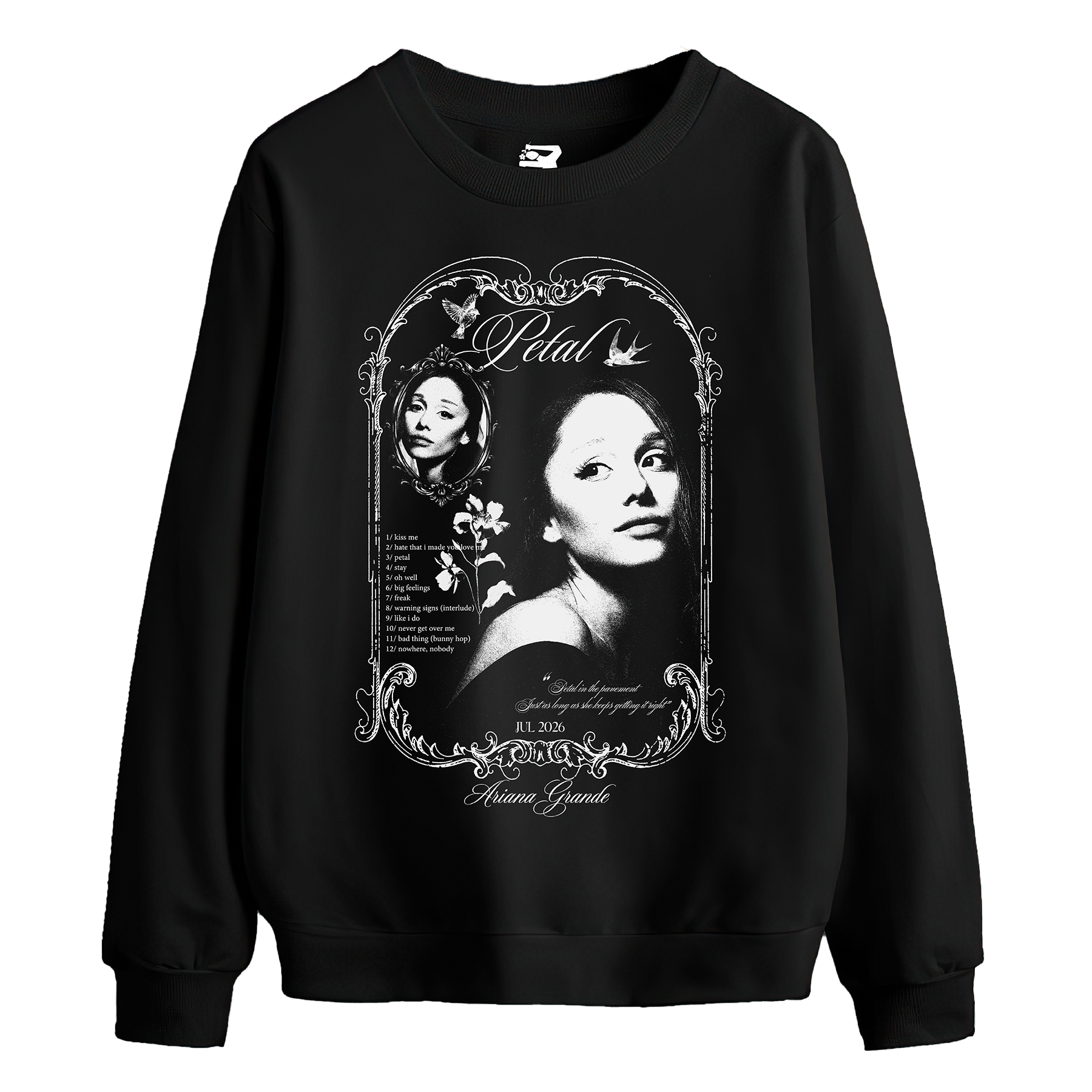 Buzo Petal - Negro / Blanco